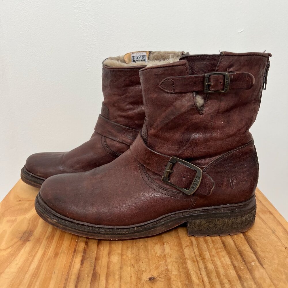 Frye Women's Brown Leather Ankle Boots - Picture 7 of 8